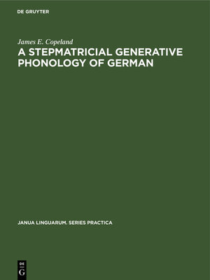 cover image of A Stepmatricial Generative Phonology of German